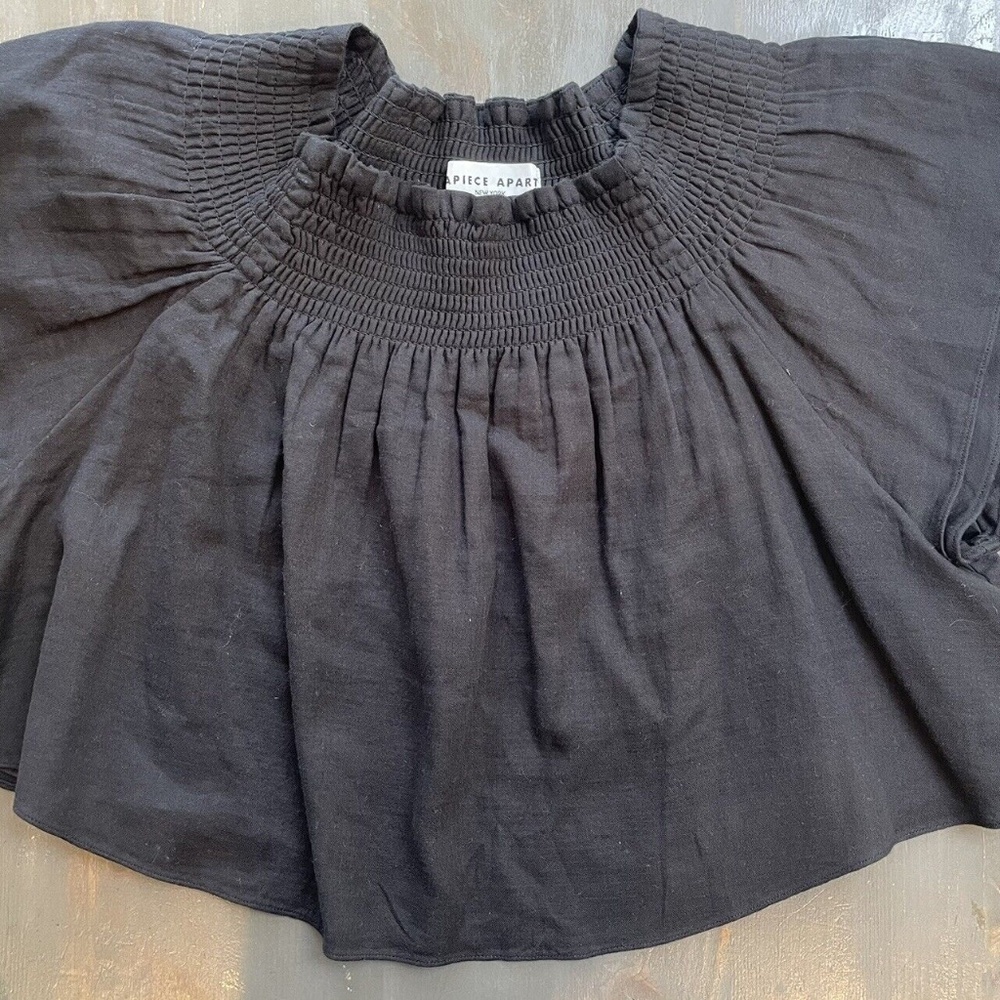 Apiece Apart Crop Top Black 100% Cotton